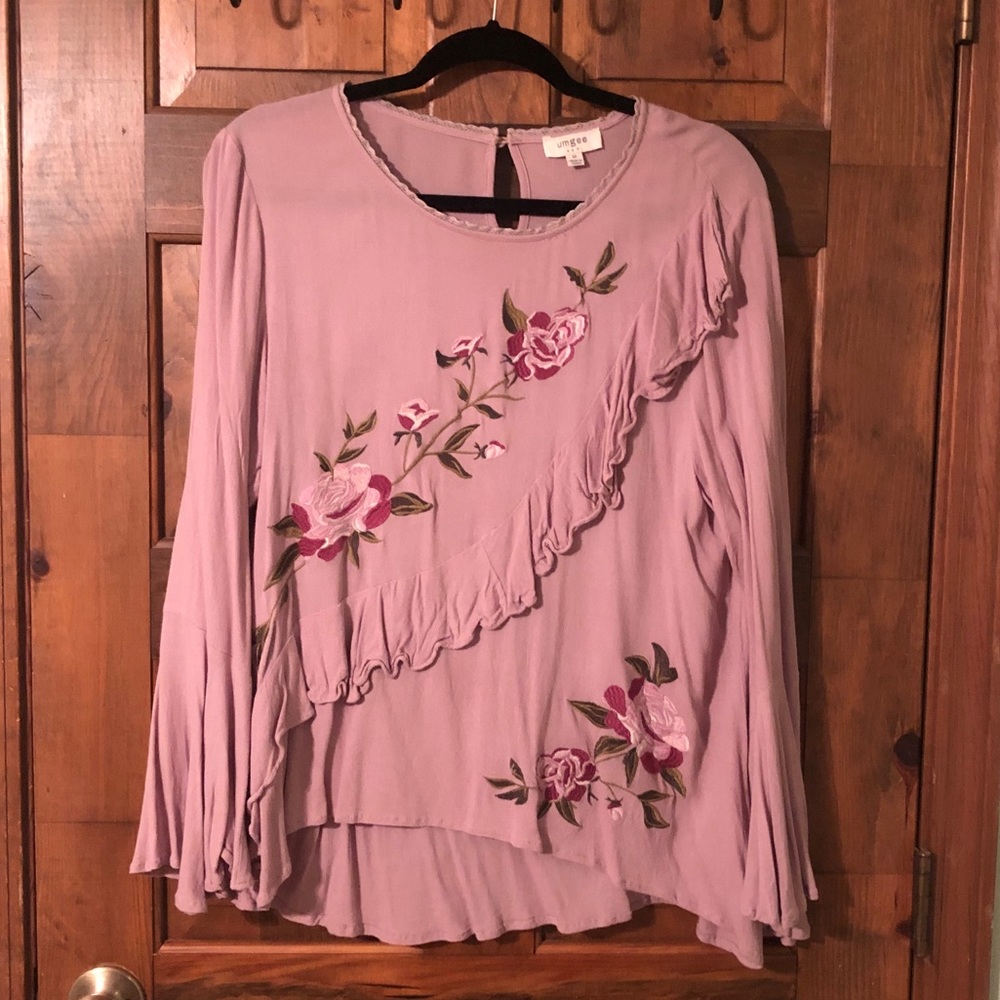 Umgee Pink Ruffled Top